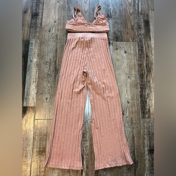 Jonathan Simkhai Standard SET Rikki Ribbed Bralette and Wide Leg Pants Small - Picture 8 of 9